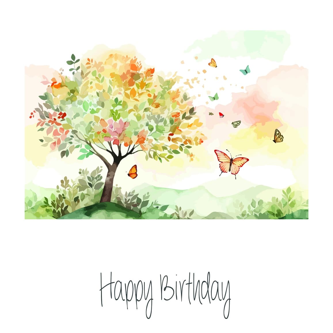 Happy Birthday Card - Tree