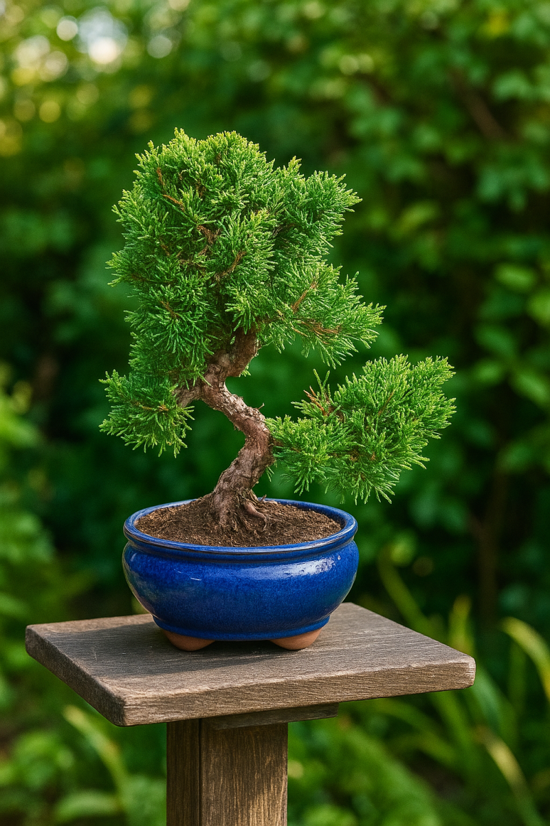 Choose a sheltered position for outdoor bonsai trees in the garden